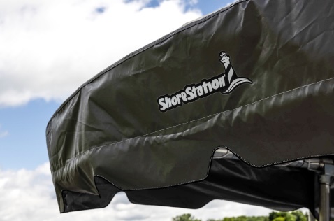 Legacy canopy cover with heavy-duty vinyl, reinforced bungee pockets, and welded seams